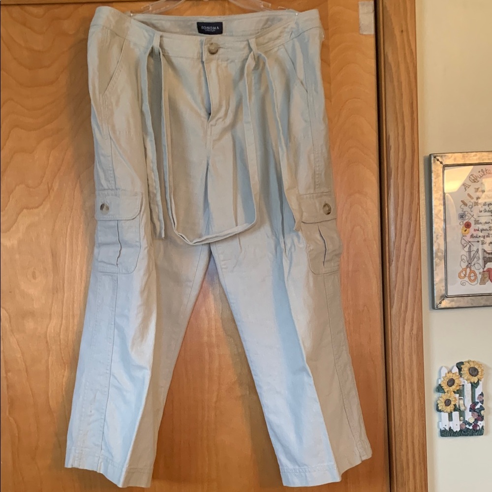 Sonoma Light Blue Capris with Tie Waist